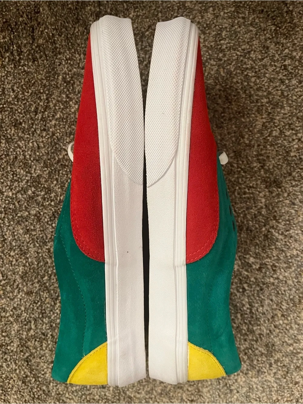 Vans Men’s Red & Green Suede Low-Top Sneakers